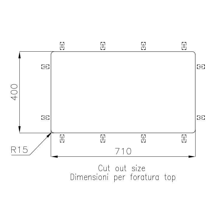 Linsol Foster KE Sink 750mm cut-out specification