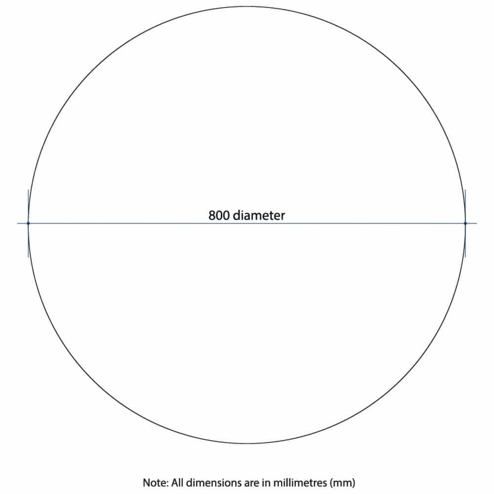 THERMOGROUP ABLAZE ROUND 18MM BEVEL EDGE MIRROR 800MM