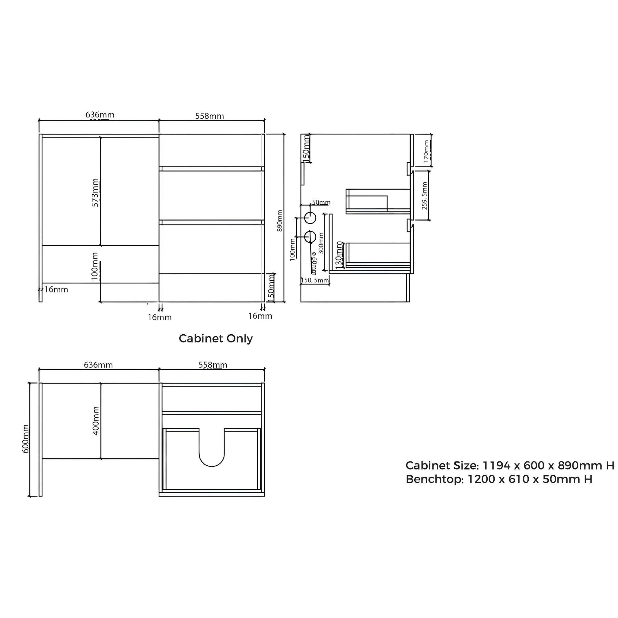 EVERHARD NUGLEAM ALL IN ONE LAUNDRY UNIT 1200MM WHITE