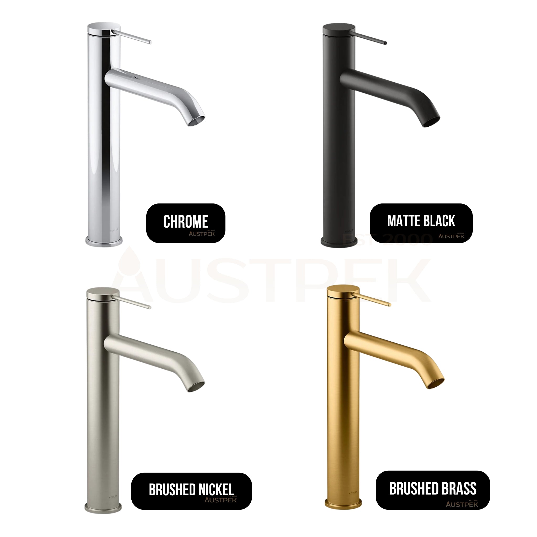 KOHLER COMPONENTS TALL BASIN MIXER 285MM CHROME