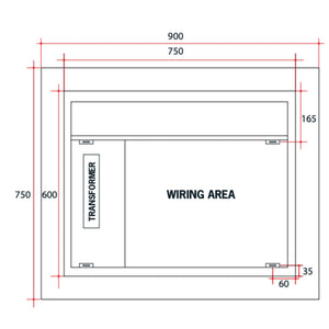 THERMOGROUP ABLAZE PREMIUM S RANGE BACK-LIT MIRROR 900X750MM