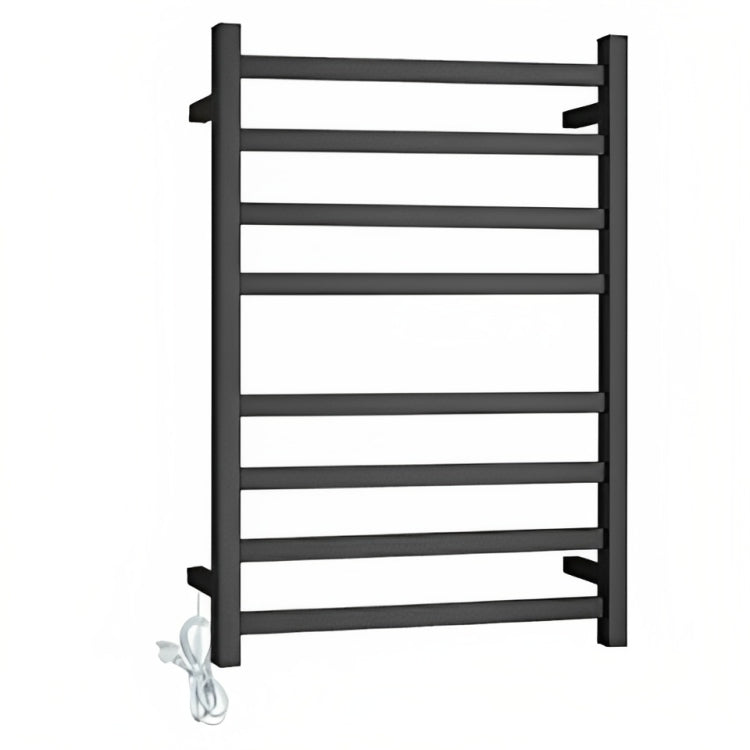 INSPIRE HEATED TOWEL RAIL 8 BAR SQUARE MATTE BLACK 912MM