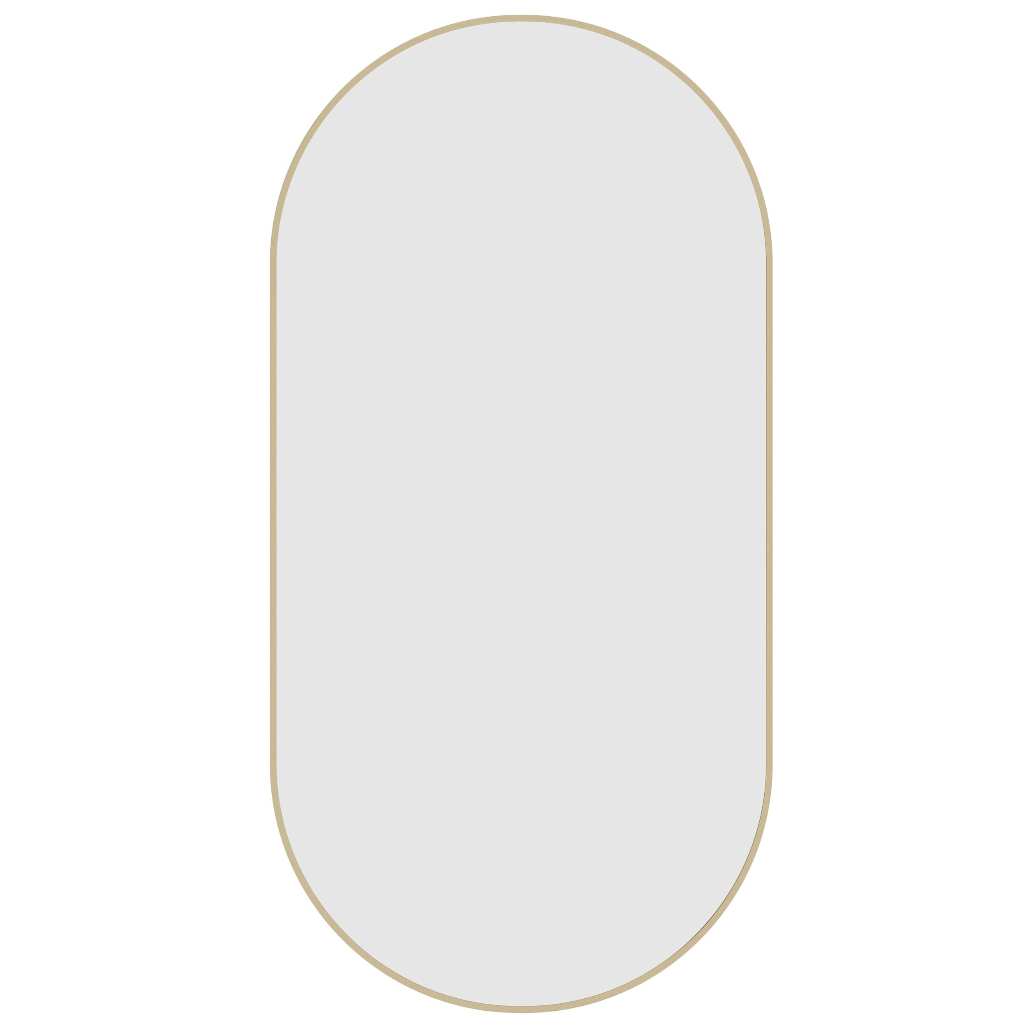 THERMOGROUP ABLAZE PILL GOLD FRAMED MIRROR WITH DEMISTER 500X1000MM