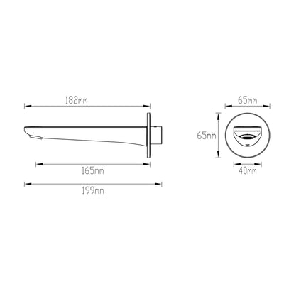 GARETH ASHTON VELA BASIN / BATH SPOUT BRUSHED BRASS (AVAILABLE IN 165MM AND 220MM)