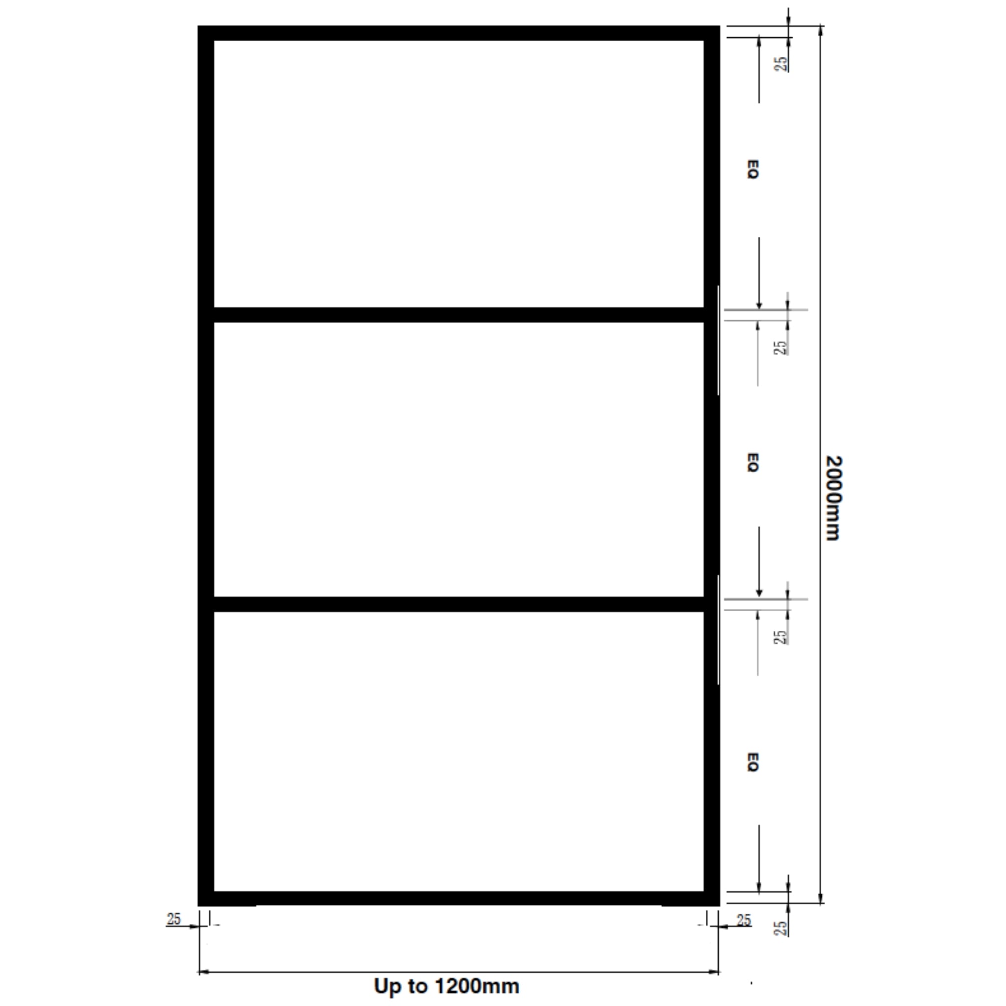 VEROTTI NERA BORDEAUX 0.2 FRAMED WALK-IN SHOWER SCREEN 1200X2000MM