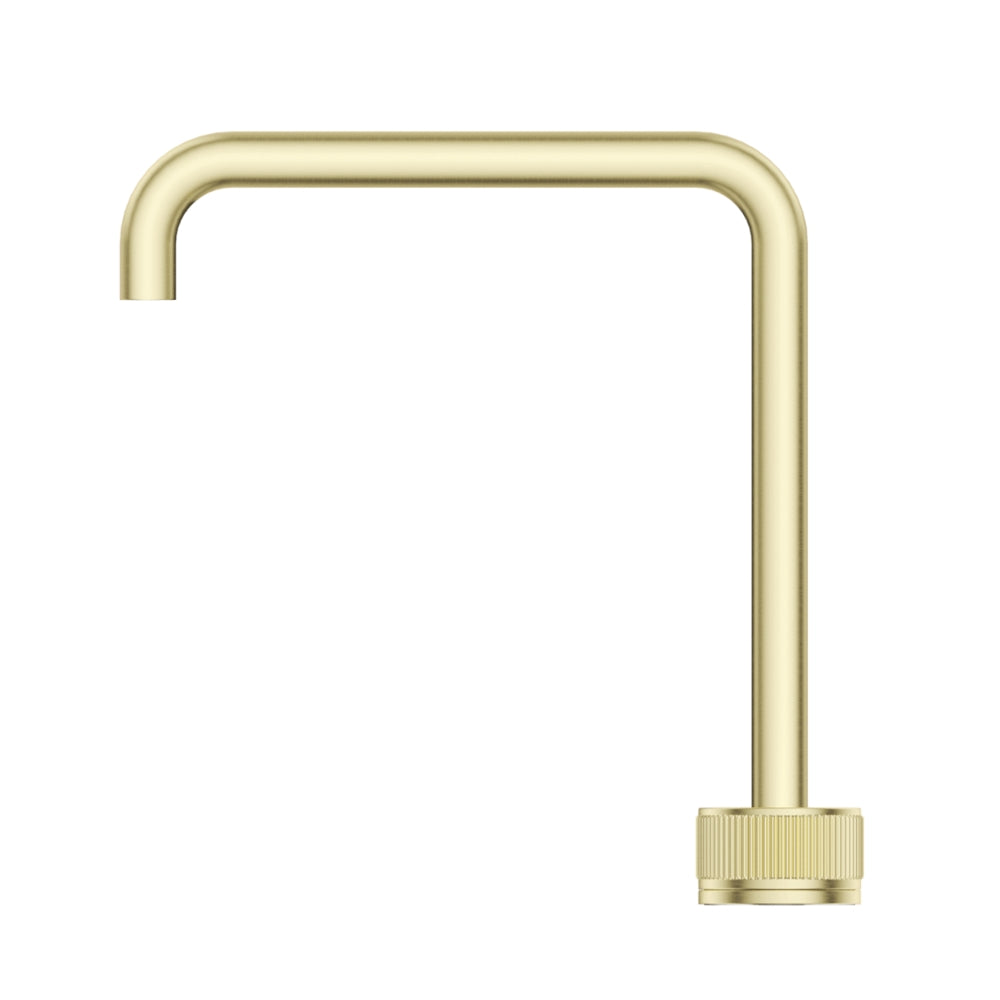 BELLA VISTA MICA LEAD FREE FLUTED SOFT-SQUARE HOB SINK/BASIN MIXER SET 275MM FRENCH GOLD