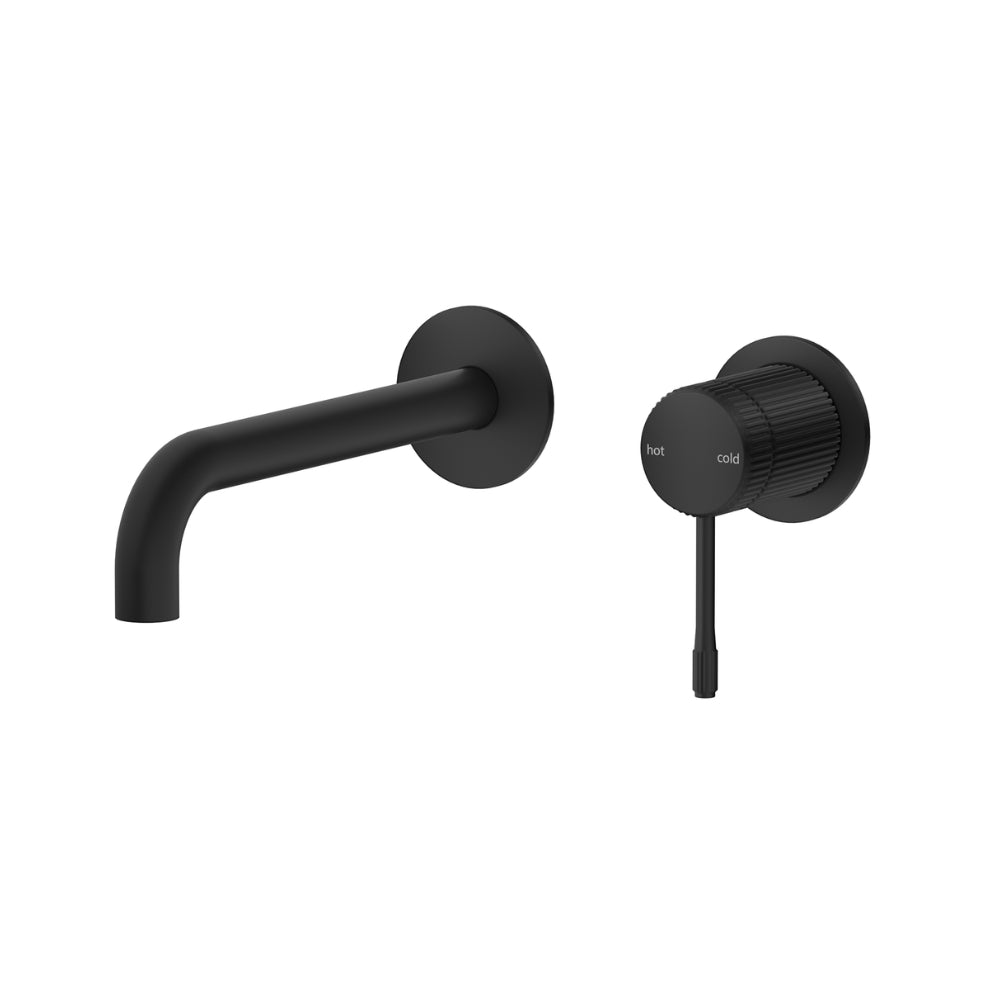 BELLA VISTA MICA LEAD FREE FLUTED WALL-SPOUT COMBO 246MM BLACK