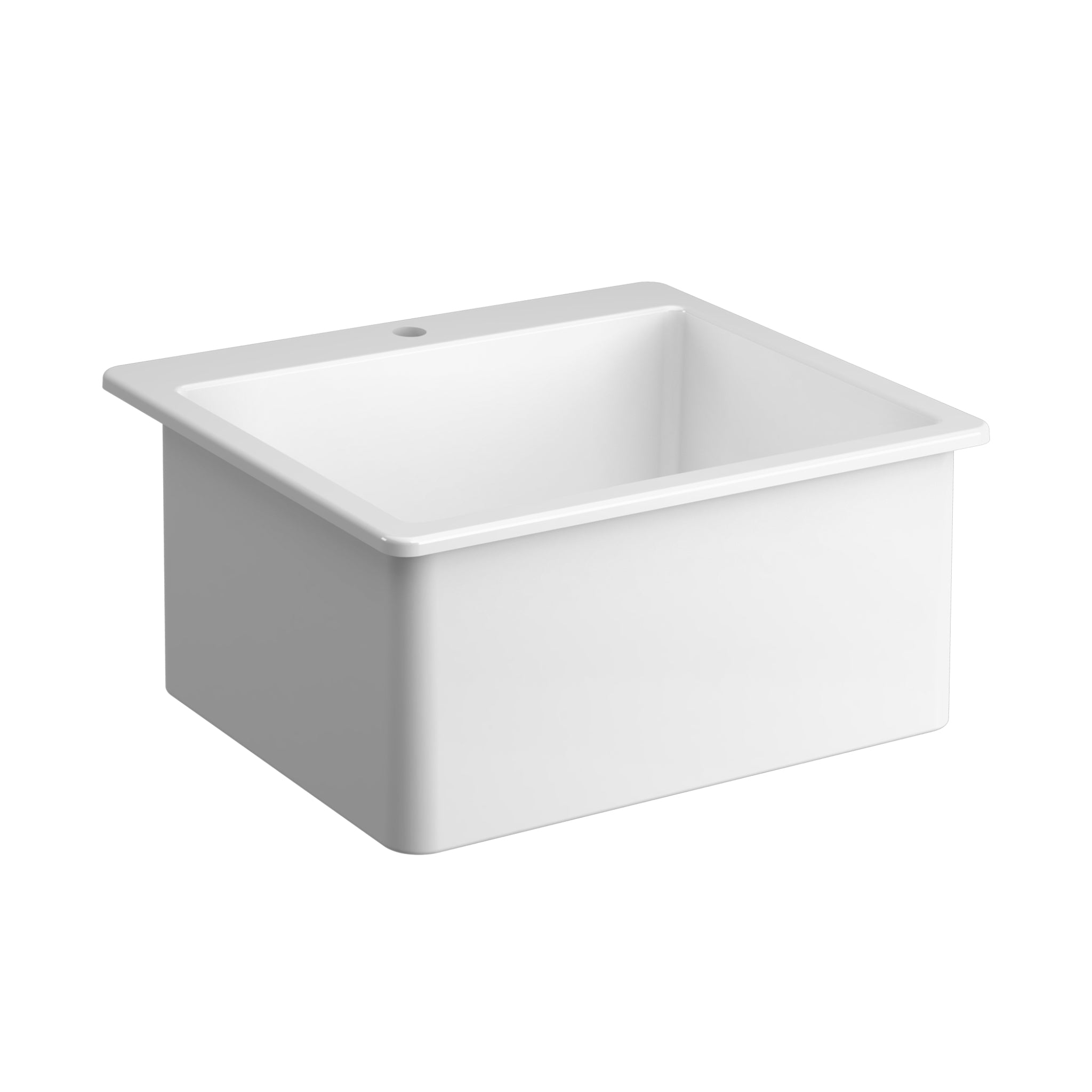 SEIMA EVA 635 SINGLE BOWL LAUNDRY SINK WITH TAPHOLE GLOSS WHITE 635MM