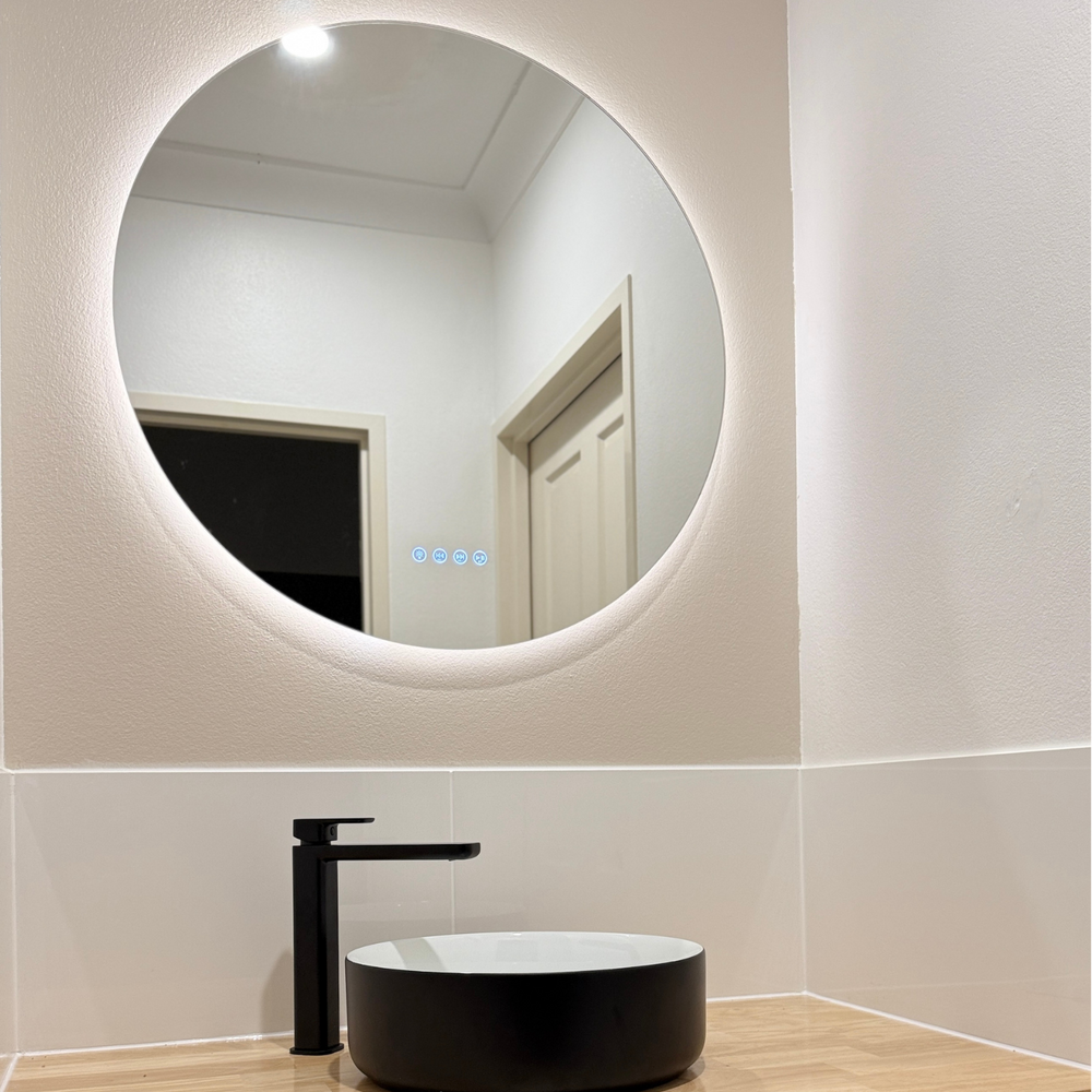 LUNARGLOW ECLIPSE ROUND 3 COLOUR LIGHTS FRAMELESS LED MIRROR 750MM