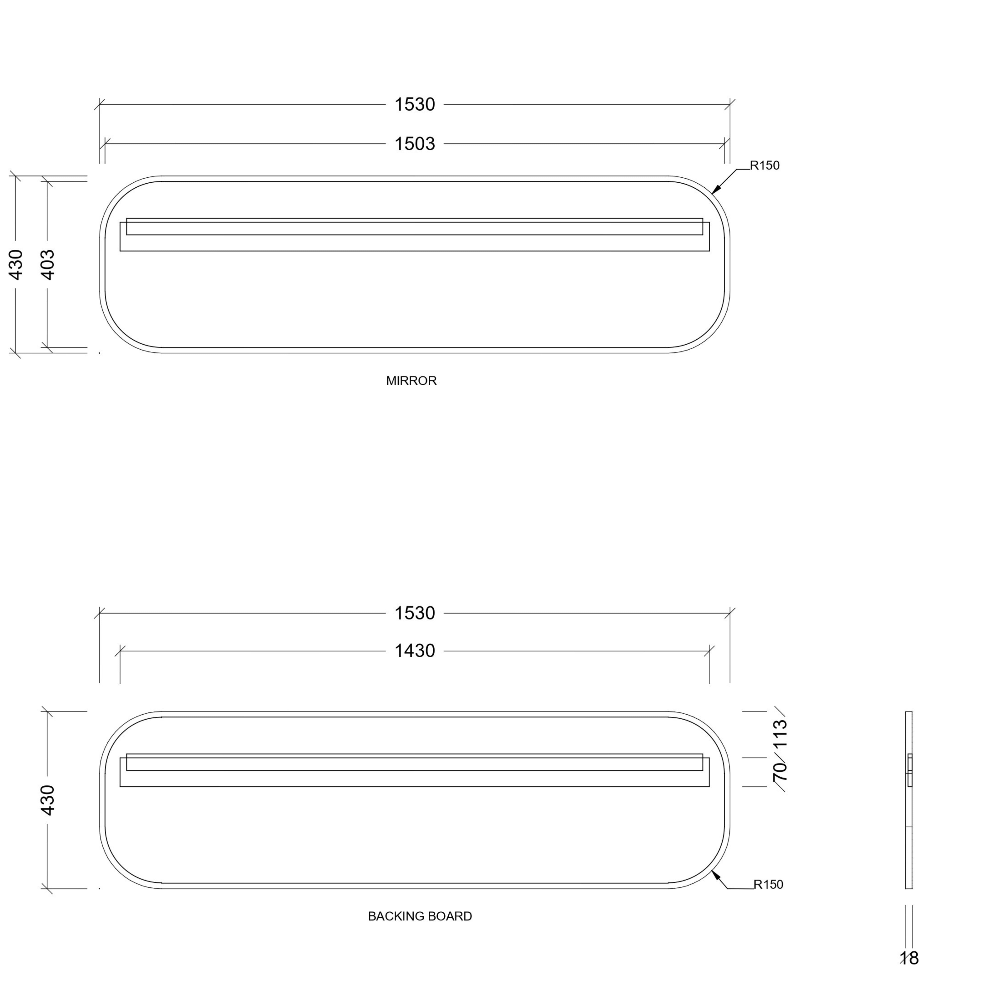 TIMBERLINE JAZZ ARCH FRAME CUSTOM MIRROR (ALL SIZING)