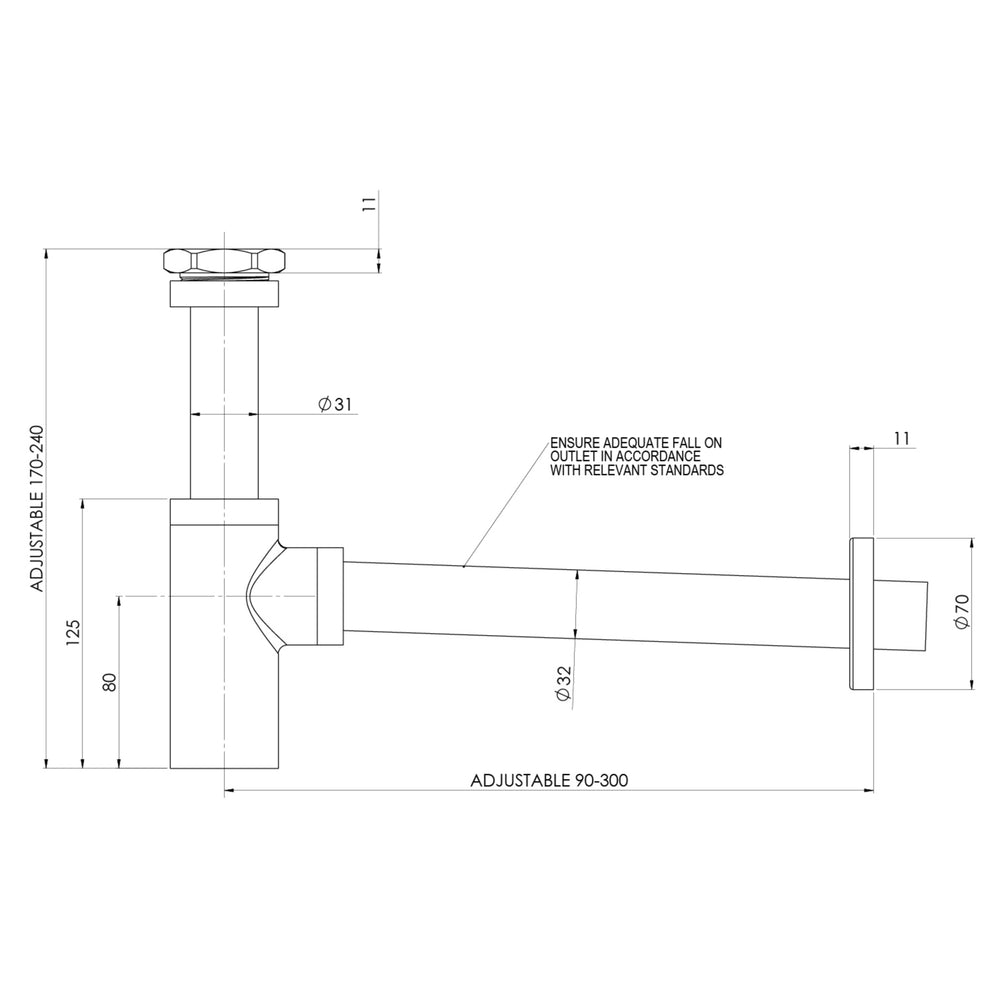 PHOENIX BOTTLE TRAP 40MM BRUSHED CARBON