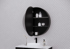 RIVA LONDON MATTE BLACK SHAVING CABINET 800X800MM