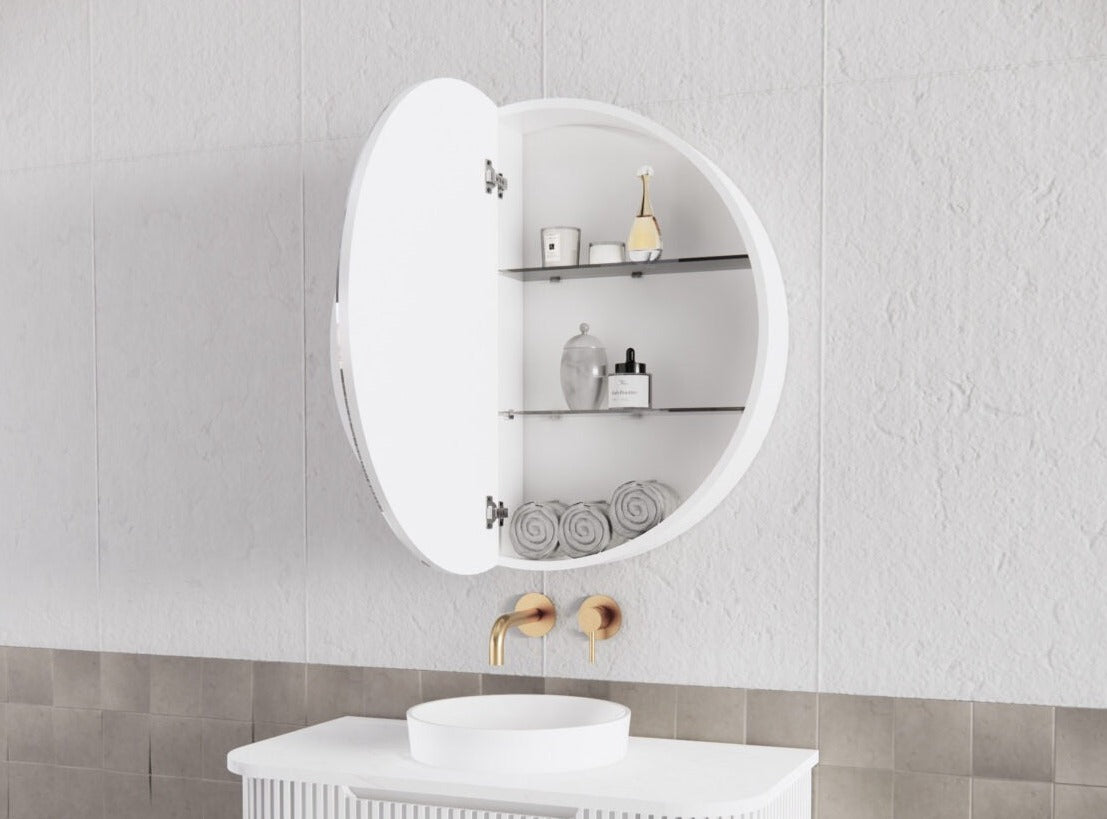 RIVA LONDON MATTE WHITE SHAVING CABINET 800X800MM