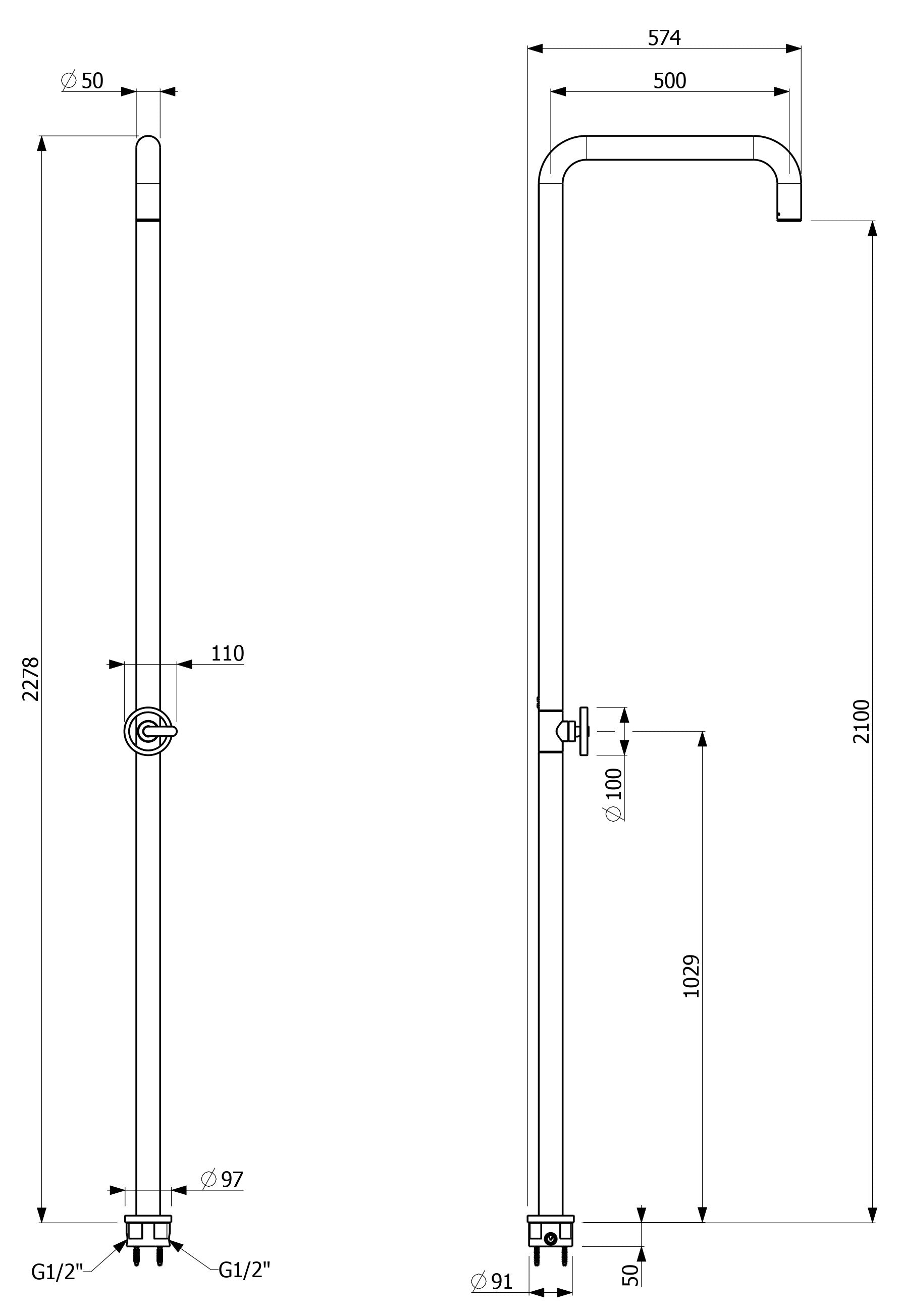 ARMANDO VICARIO RESORT OUTDOOR SHOWER BLACK