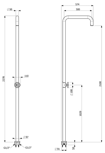 ARMANDO VICARIO RESORT OUTDOOR SHOWER CHROME
