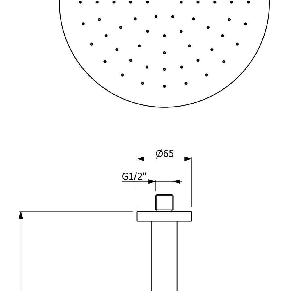 ARMANDO VICARIO PIAZZA SHOWER HEAD AND ARM 250MM BRUSHED NICKEL