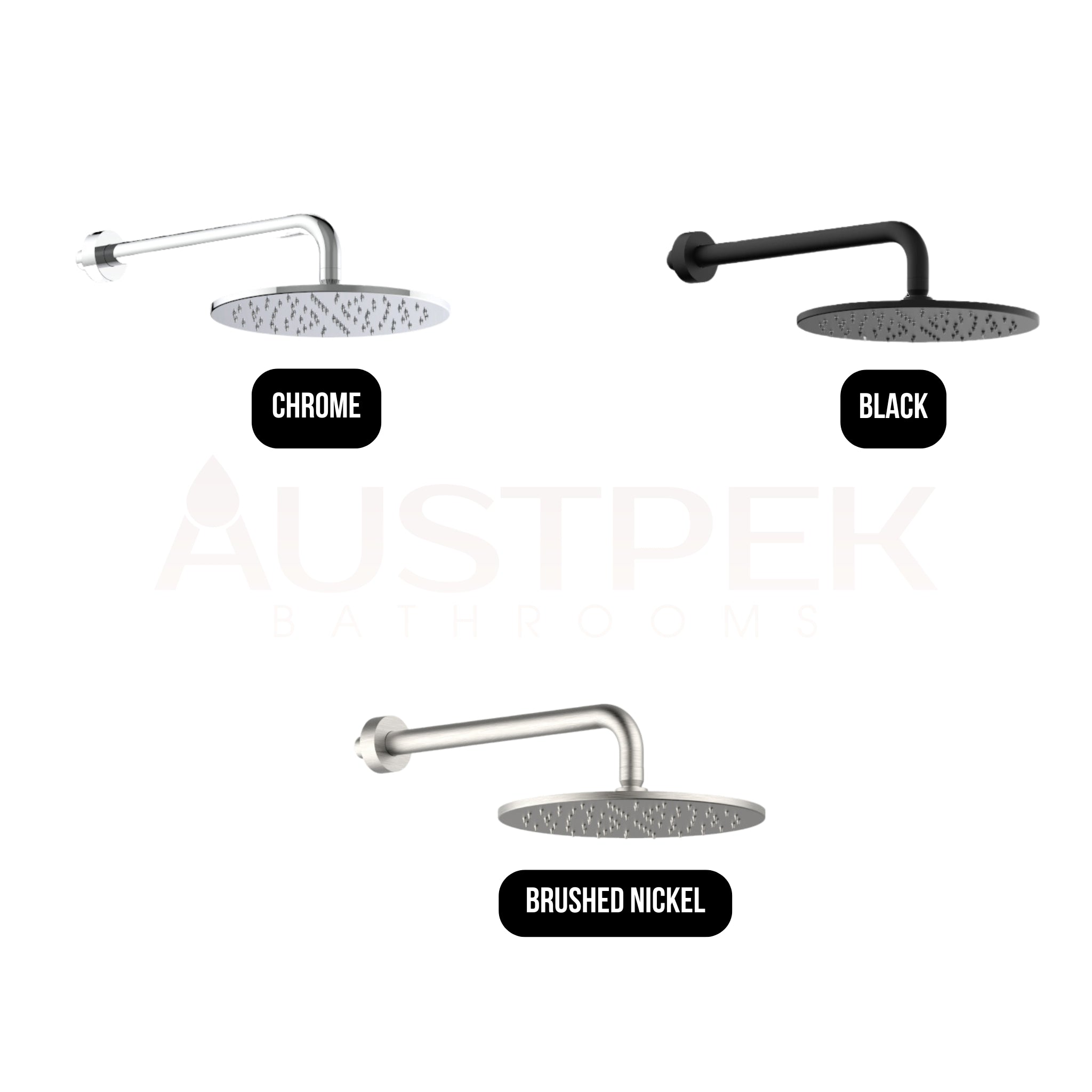 ARMANDO VICARIO PIAZZA HORIZONTAL SHOWER HEAD AND ARM 250MM BLACK