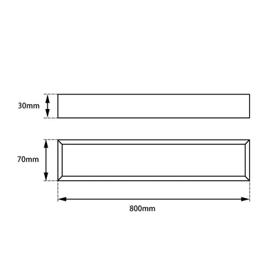 AQUAPERLA CAVALLO SQUARE SINGLE TOWEL RAIL 800MM MATTE BLACK