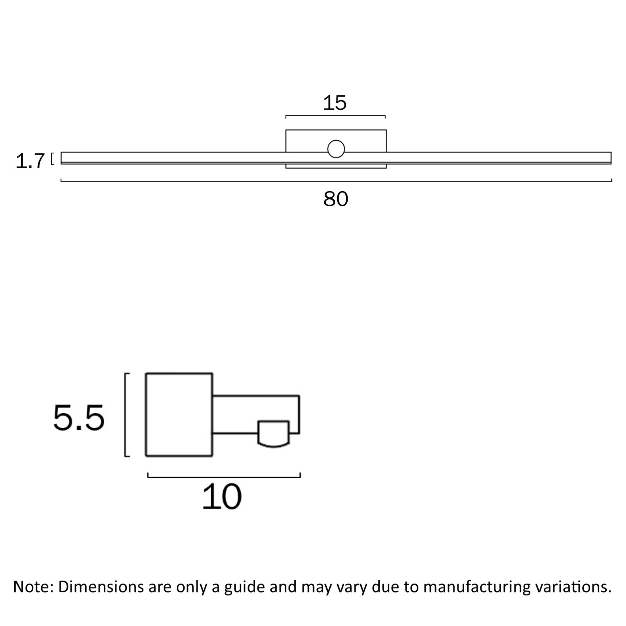 TELBIX FOLEY VANITY LED WALL LIGHT BLACK 800MM