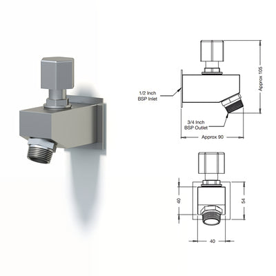RAINWARE MIAMI OUTDOOR FOOTWASH TAP STAINLESS STEEL