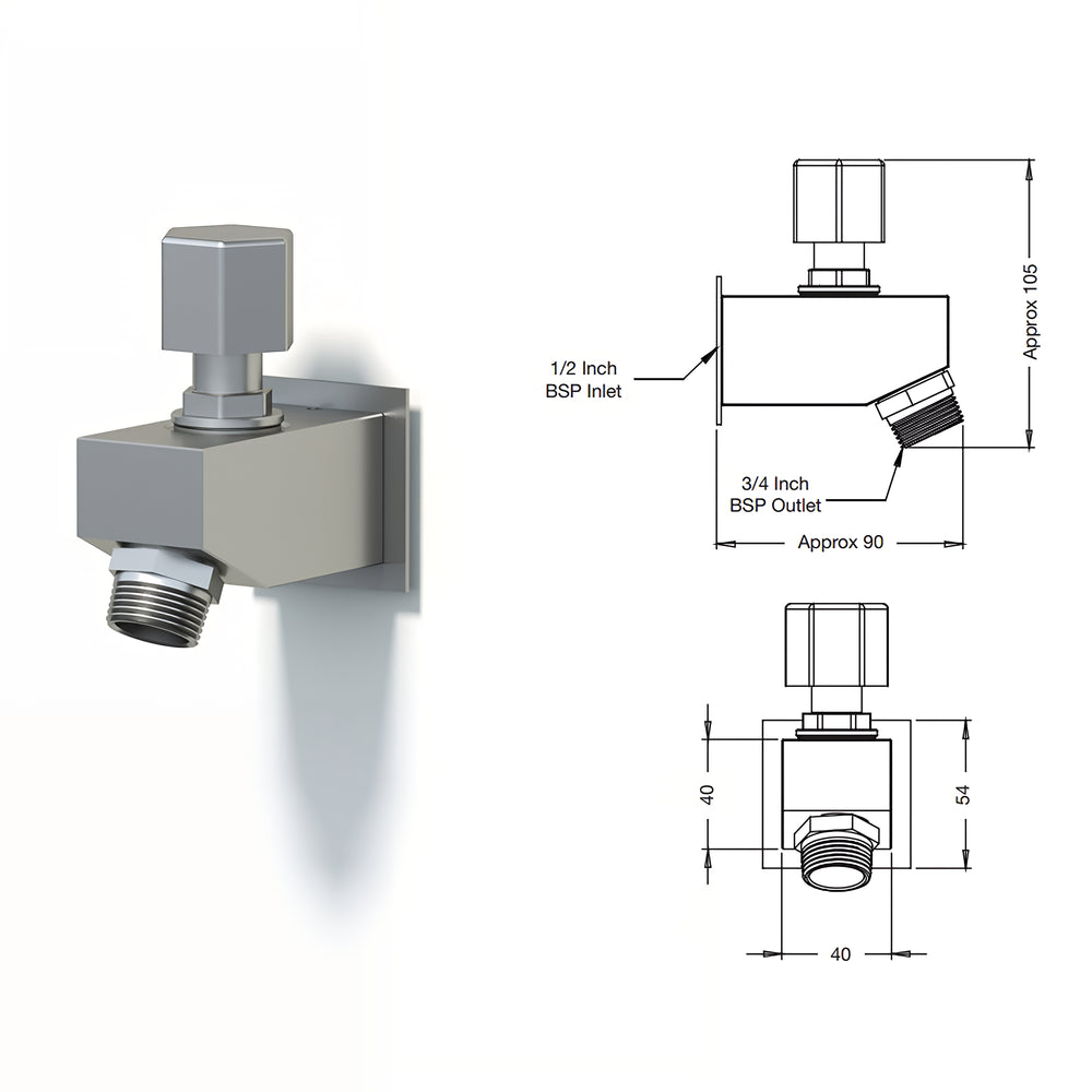 RAINWARE MIAMI OUTDOOR FOOTWASH TAP STAINLESS STEEL