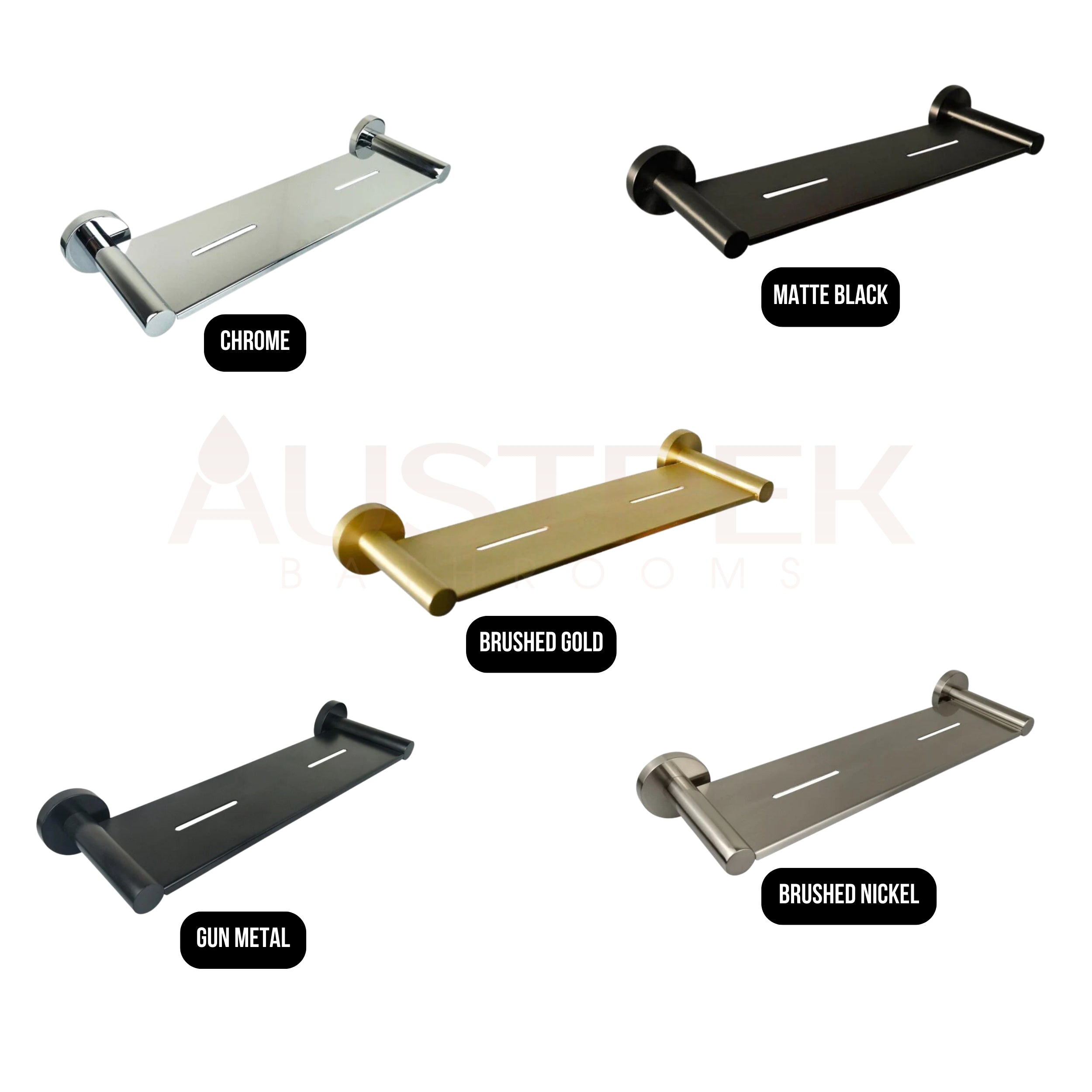 IKON OTUS BLACK METAL SHELF CHROME 385MM