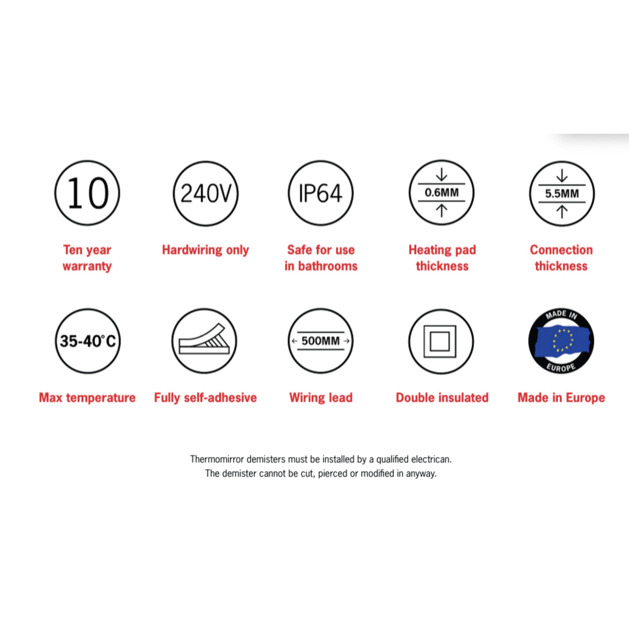 THERMOGROUP ABLAZE RECTANGLE MIRROR SANDBLASTED BORDER WITH DEMISTER 800X1200MM