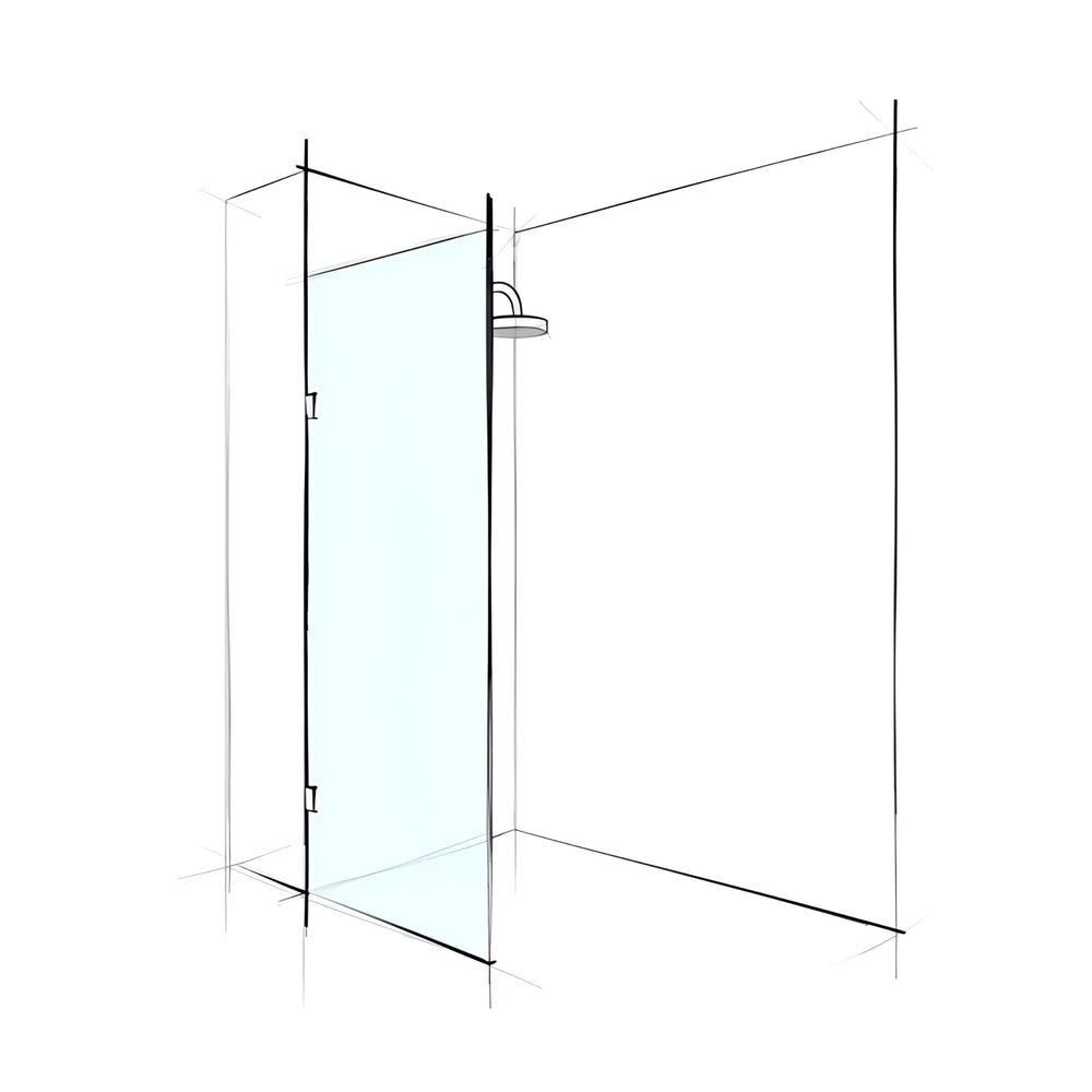VEROTTI RUSTIC FRAMELESS SHOWER SCREEN WITH DIGITAL PRINT GLASS 1200X2000MM