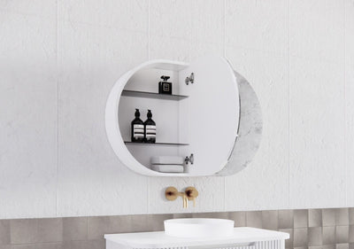RIVA LONDON MATTE WHITE SHAVING CABINET 870X600MM