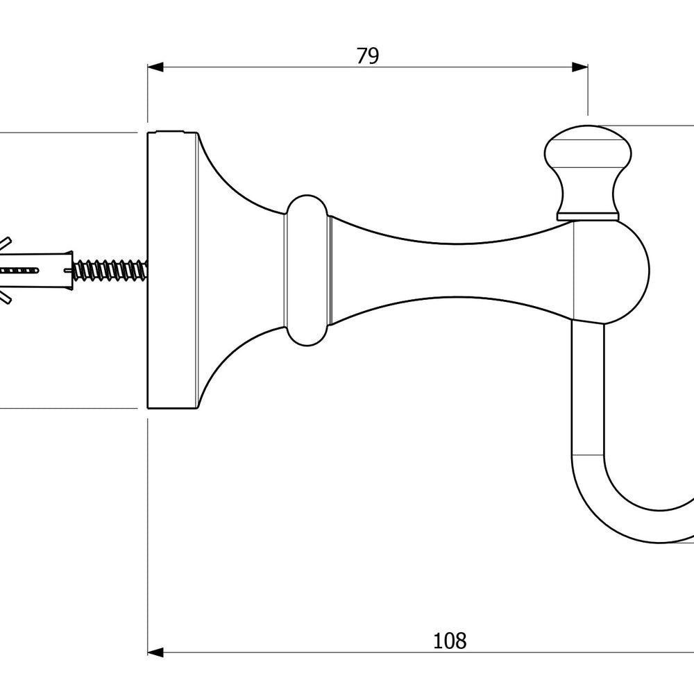 ARMANDO VICARIO PROVINCIAL ROBE HOOK CHROME