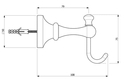 ARMANDO VICARIO PROVINCIAL ROBE HOOK CHROME