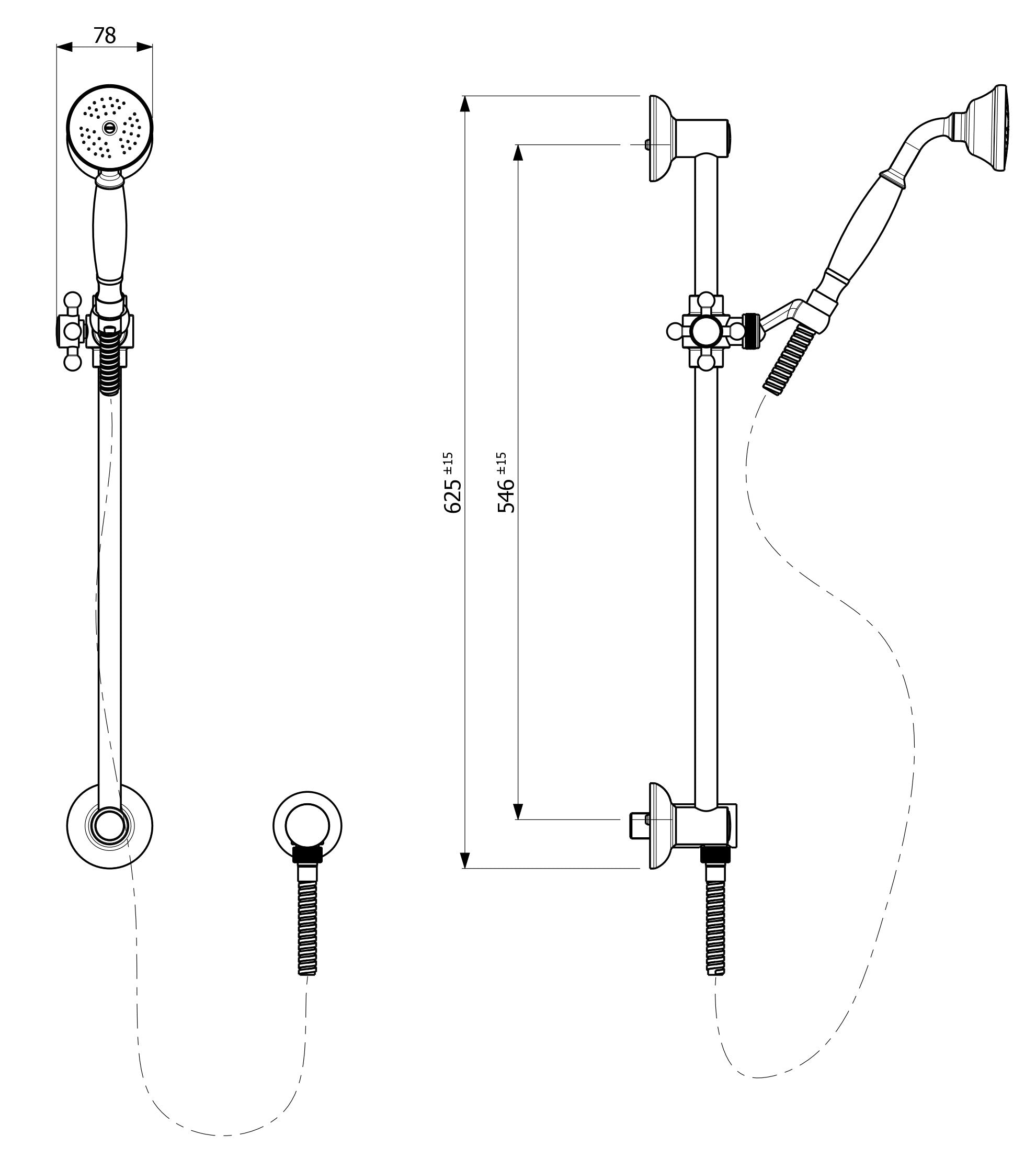 ARMANDO VICARIO PROVINCIAL SHOWER ON RAIL CHROME