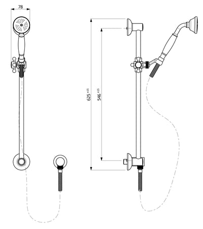 ARMANDO VICARIO PROVINCIAL SHOWER ON RAIL CHROME