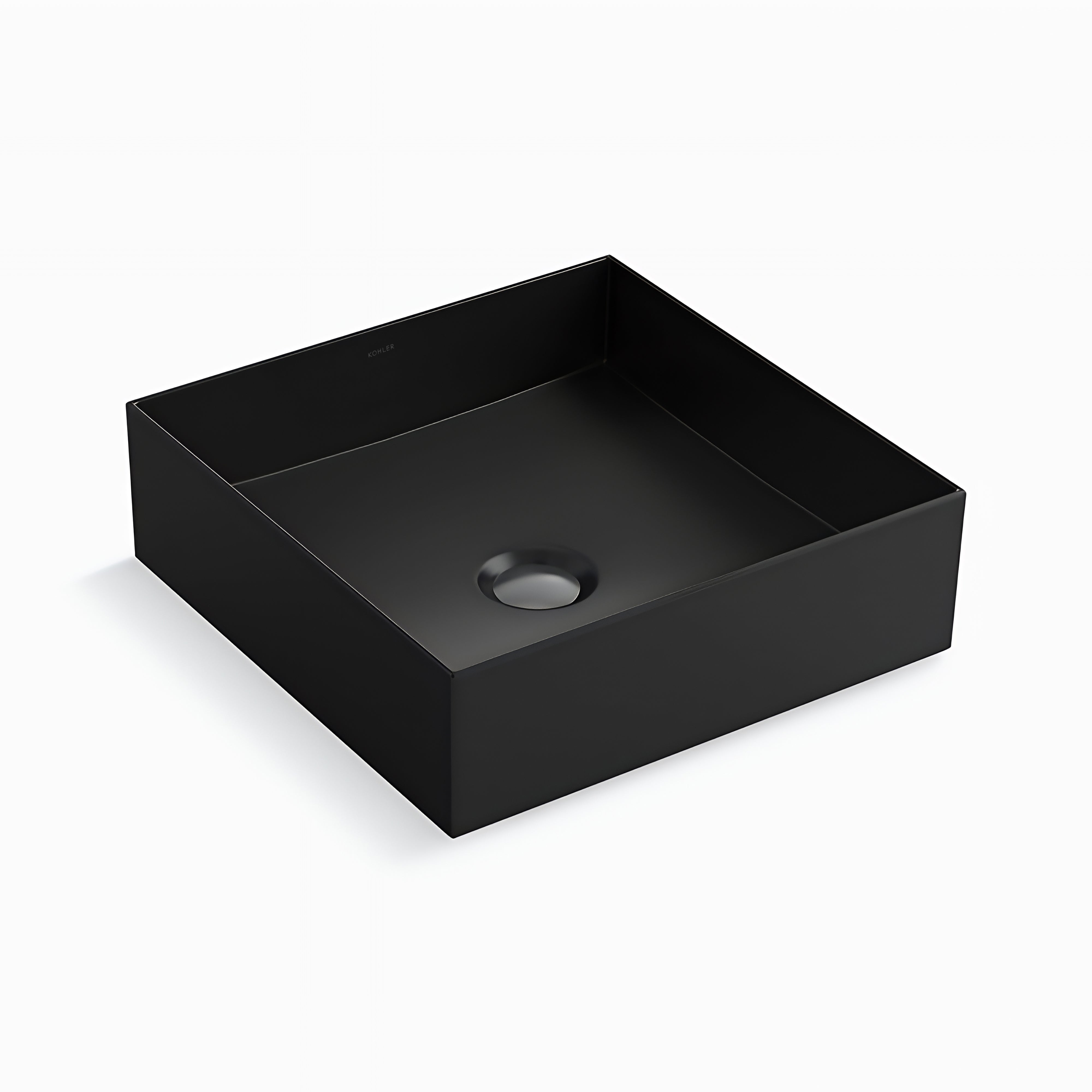 KOHLER MICA SQUARE ABOVE COUNTER BASIN HONED BLACK 395MM
