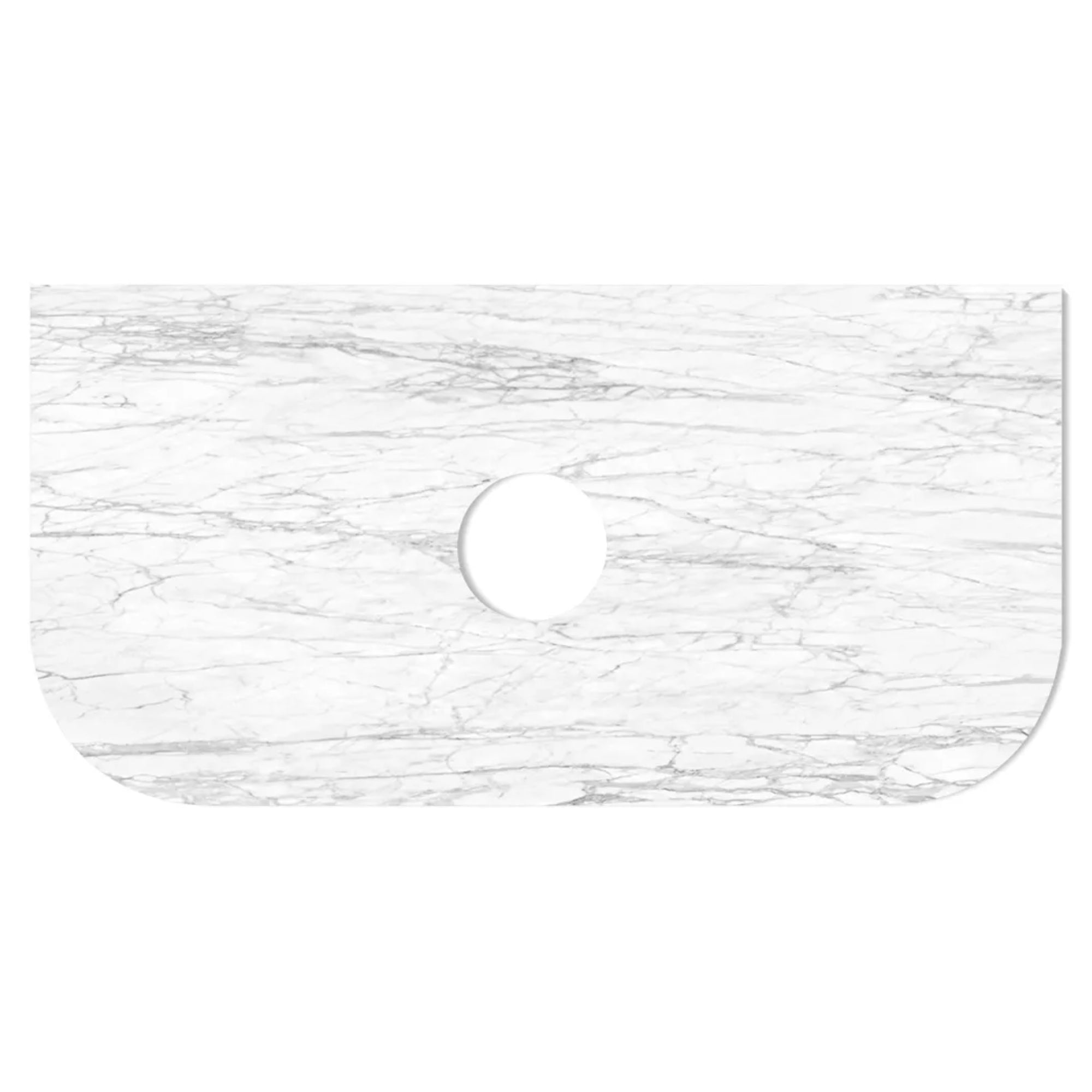 OTTI BONDI NATURAL CARRARA WHITE MARBLE ABOVE COUNTER SINGLE VANITY STONE TOP (AVAILABLE IN 600MM, 750MM, 900MM AND 1200MM)