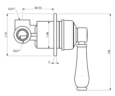 ARMANDO VICARIO PROVINCIAL COMPLETE WALL MIXER CHROME
