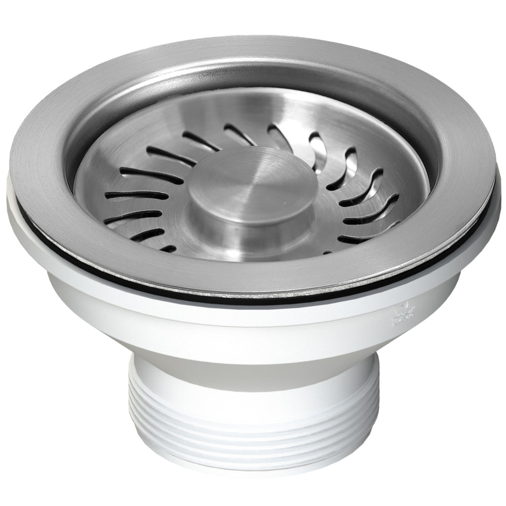 TURNER HASTINGS BASKET WASTE WITH LONG SCREW 90MM BRUSHED NICKEL