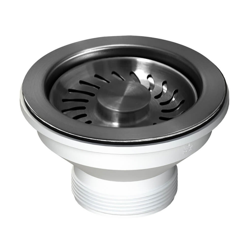 TURNER HASTINGS BASKET WASTE WITH LONG SCREW 90MM BRUSHED GUN METAL