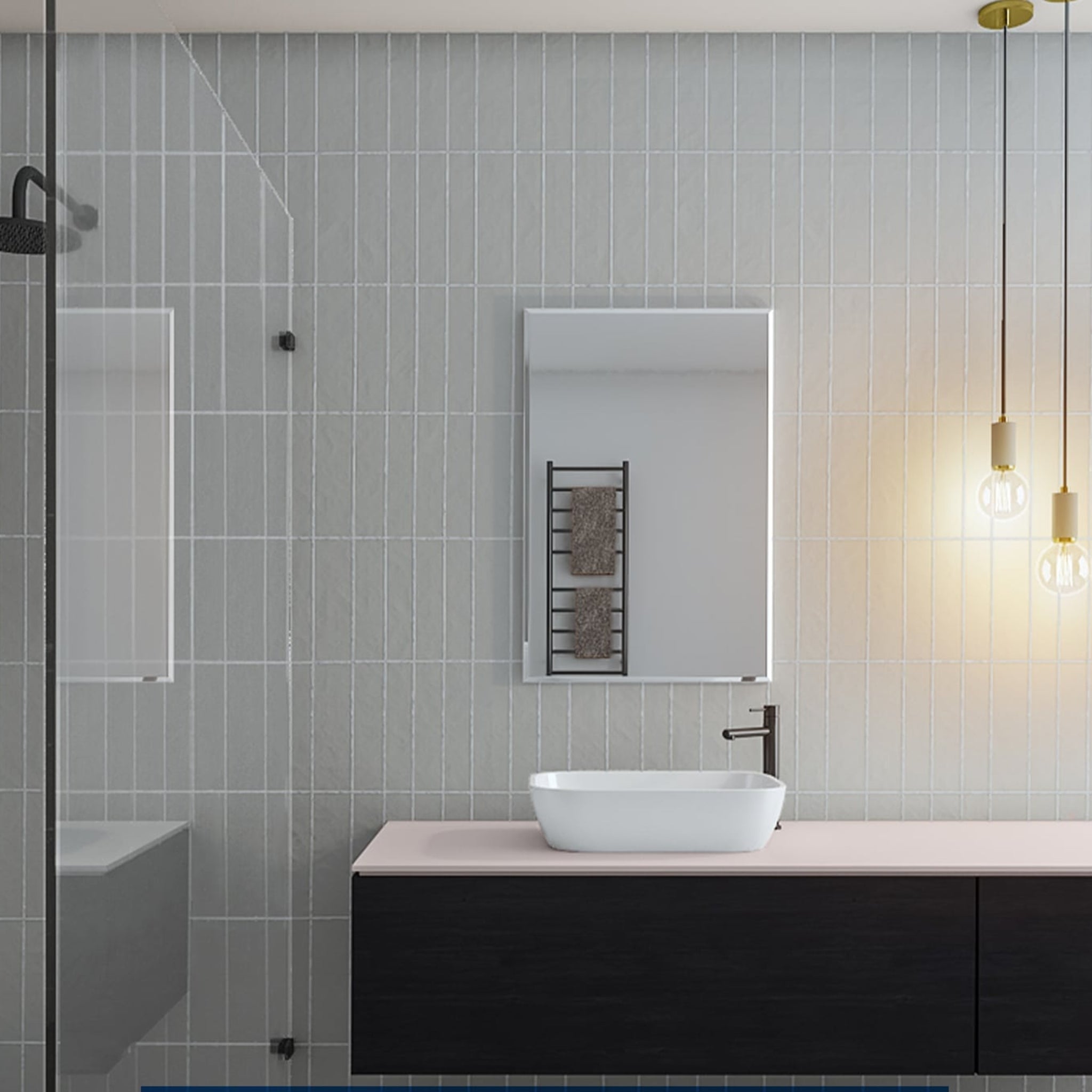 THERMOGROUP ABLAZE RECTANGLE 25MM BEVEL EDGE MIRROR WITH DEMISTER 800X1200MM