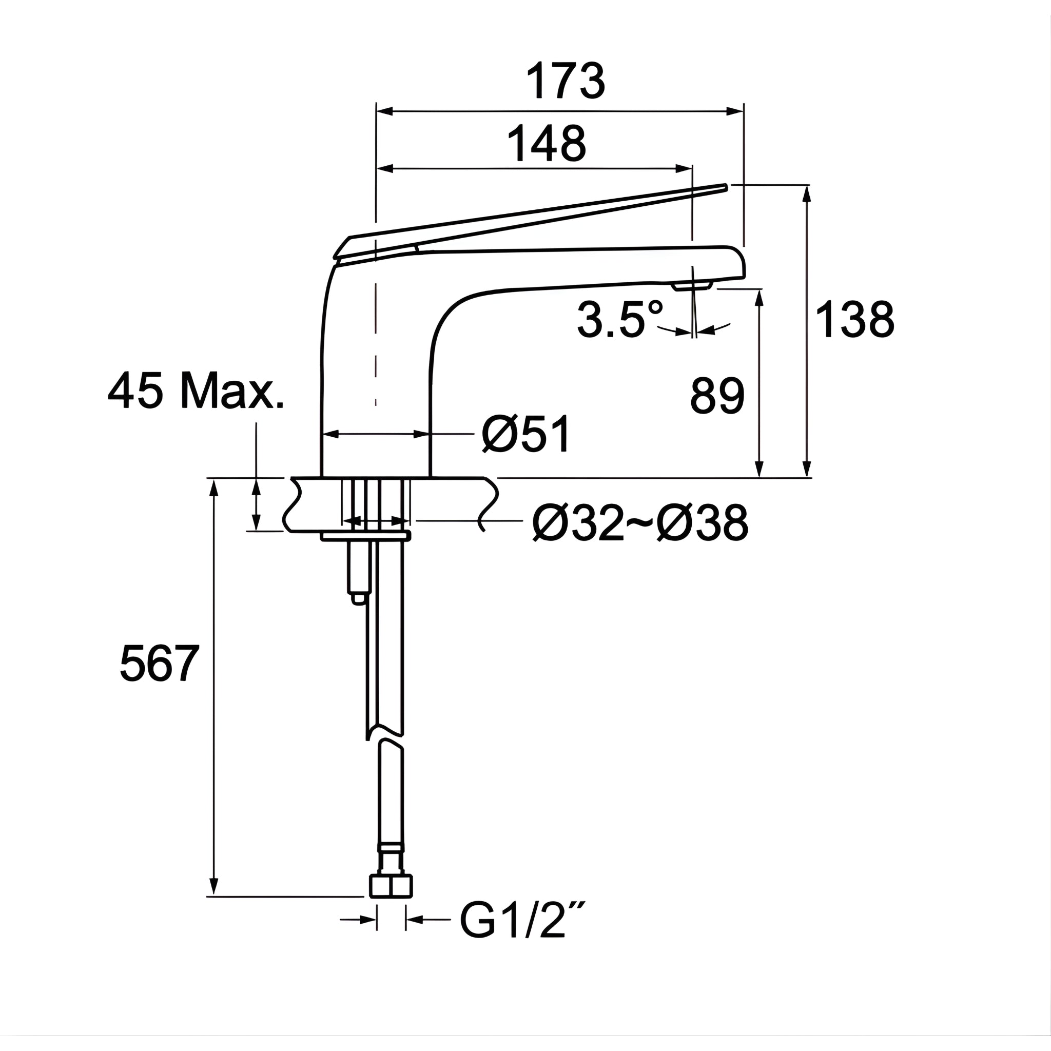 KOHLER AVID BASIN MIXER 138MM CHROME