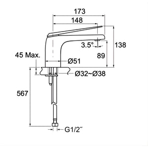 KOHLER AVID BASIN MIXER 138MM CHROME