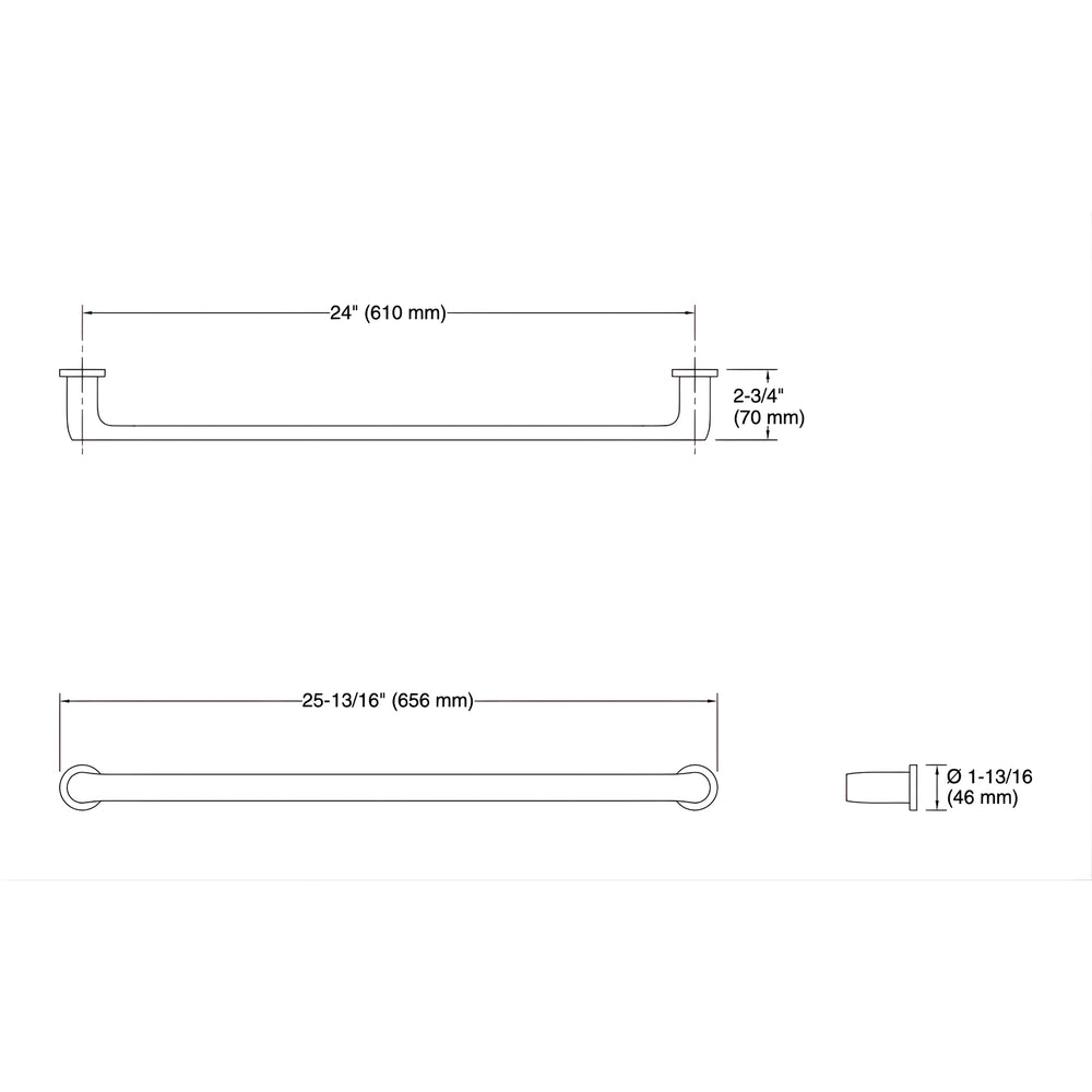 KOHLER AVID TOWEL BAR CHROME (AVAILABLE IN 457MM AND 610MM)
