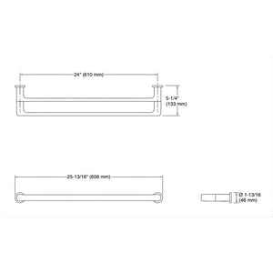 KOHLER AVID DOUBLE TOWEL BAR CHROME 610MM