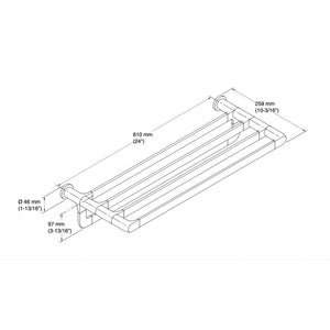 KOHLER AVID NON-HEATED TOWEL RACK CHROME 610MM