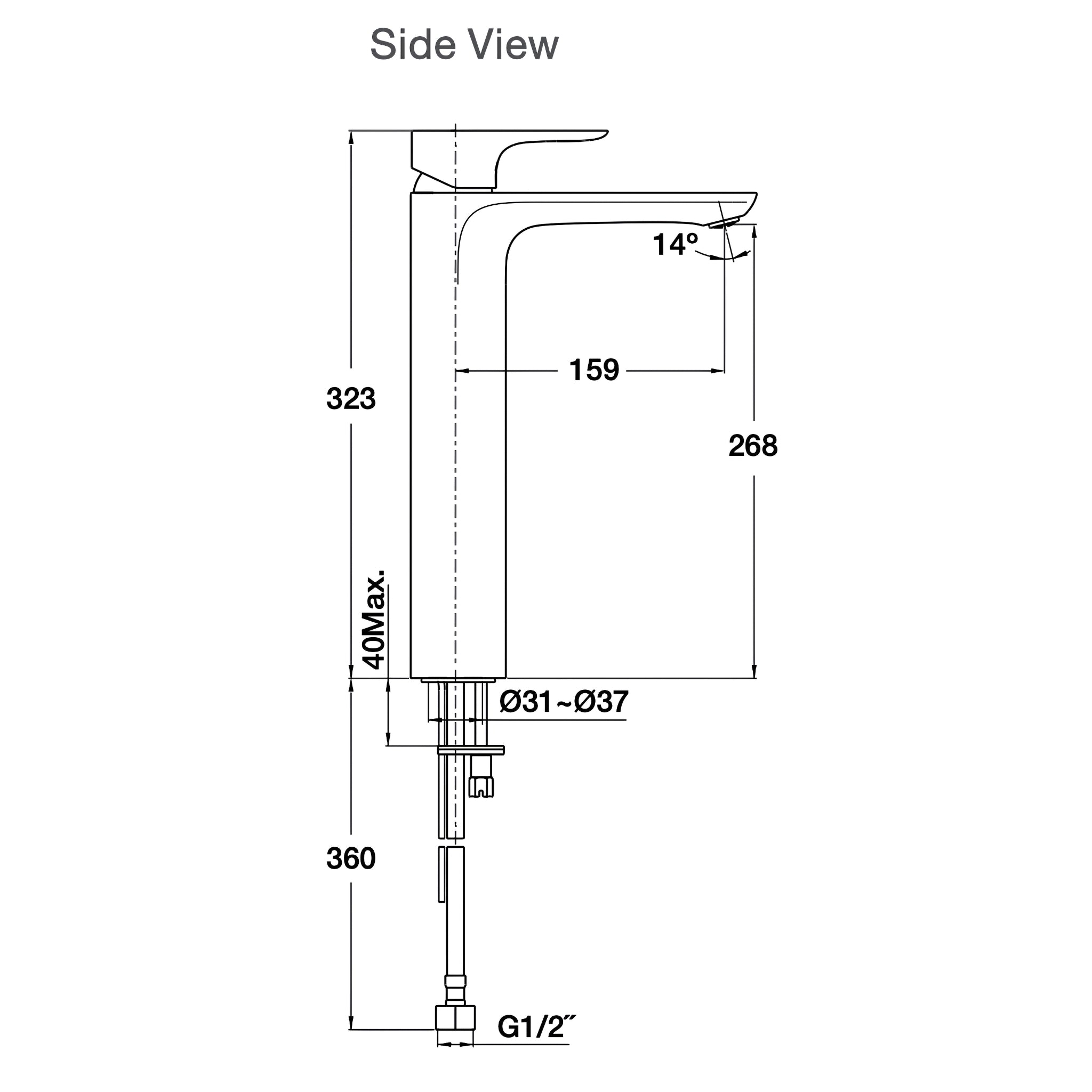 KOHLER ALEO TALL BASIN MIXER 323MM CHROME