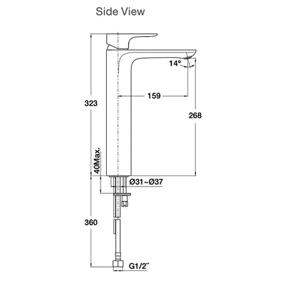 KOHLER ALEO TALL BASIN MIXER 323MM CHROME