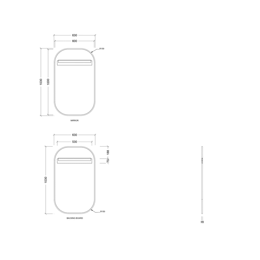 TIMBERLINE JAZZ ARCH FRAME CUSTOM MIRROR (ALL SIZING)