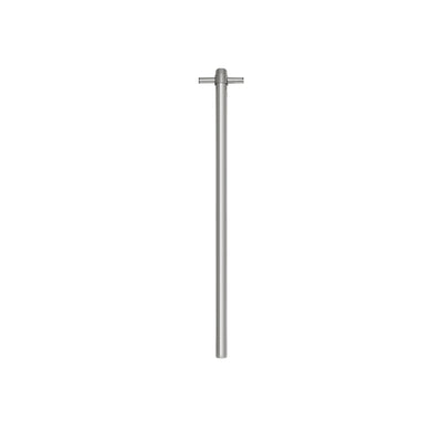 THERMOGROUP ROUND VERTICAL HEATED SINGLE TOWEL RAIL BRUSHED STAINLESS STEEL 900MM