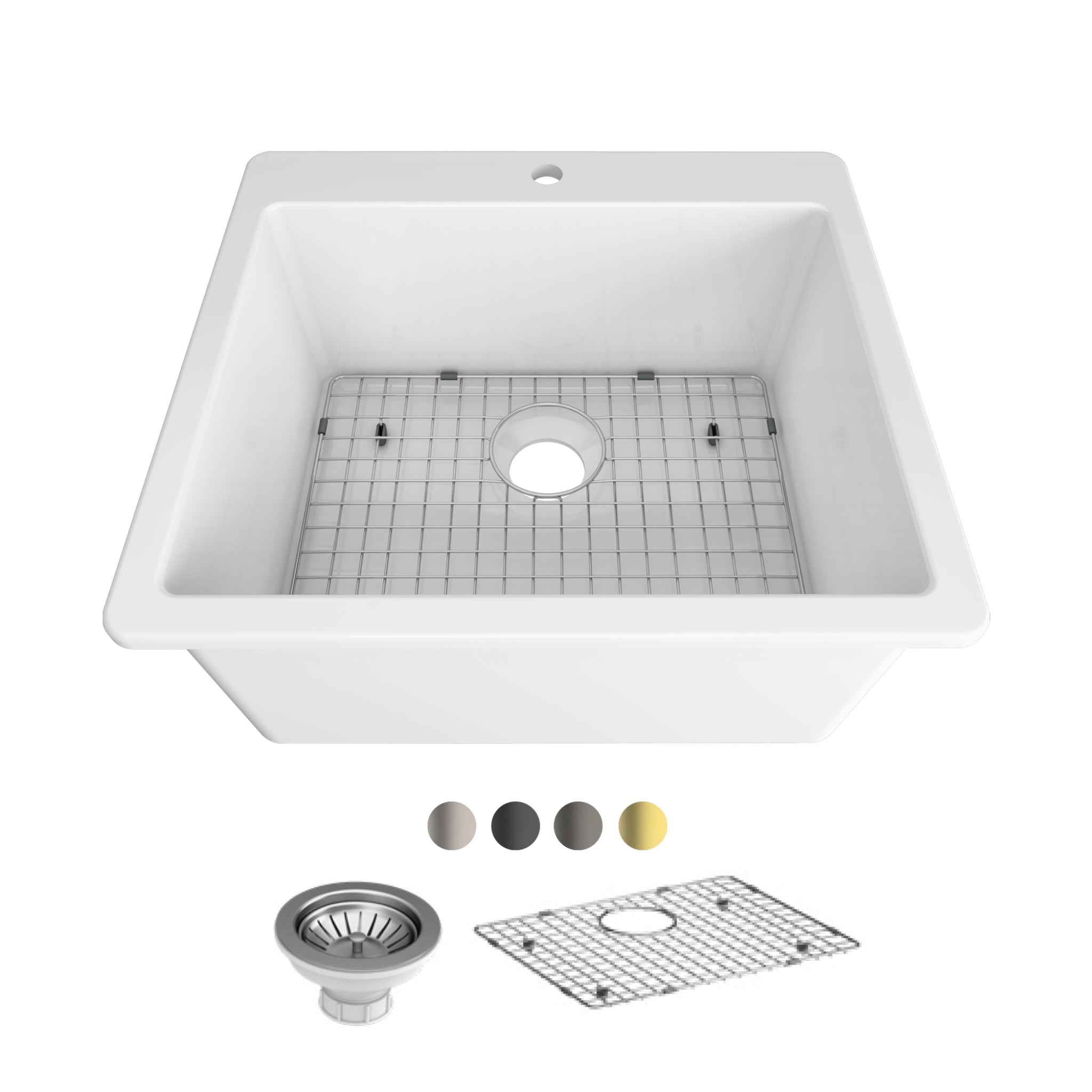 SEIMA EVA 635 SINGLE BOWL LAUNDRY SINK WITH TAPHOLE GLOSS WHITE 635MM