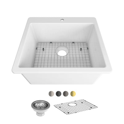 SEIMA EVA 635 SINGLE BOWL LAUNDRY SINK WITH TAPHOLE GLOSS WHITE 635MM